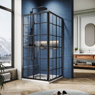 Cabine de douche carrée encadrée avec base 36 "x P 36" x H 72 "