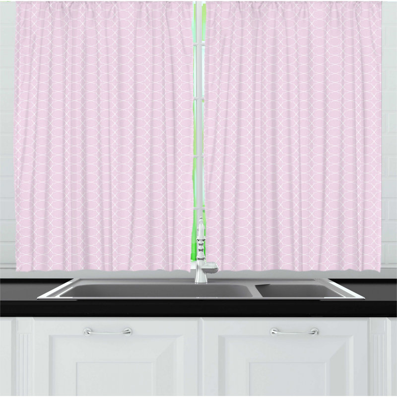 Geometric Ruffled Kitchen Curtain