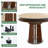 47" Round Travertine Beige Sintered Stone Dining Table with Walnut Base