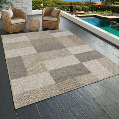 Tapis intérieur / extérieur brun clair / naturel Hailiey