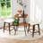 Upholstered Barstools w/ Low Back Footrest & Wood Legs for Kitchen Island-681015192-681015199-681015196