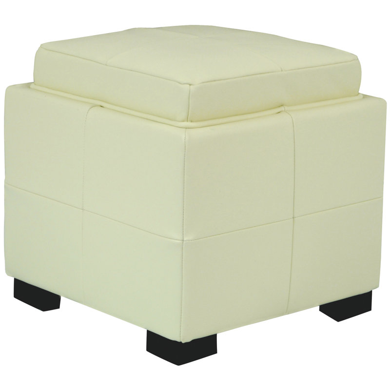 Faux Leather Ottoman