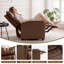 Fauteuil inclinable en cuir brun-1322252799