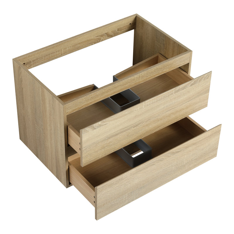 Armoire de salle de bain en contreplaqué de chêne de 30 po, fixée au mur pour un attrait moderne avec style