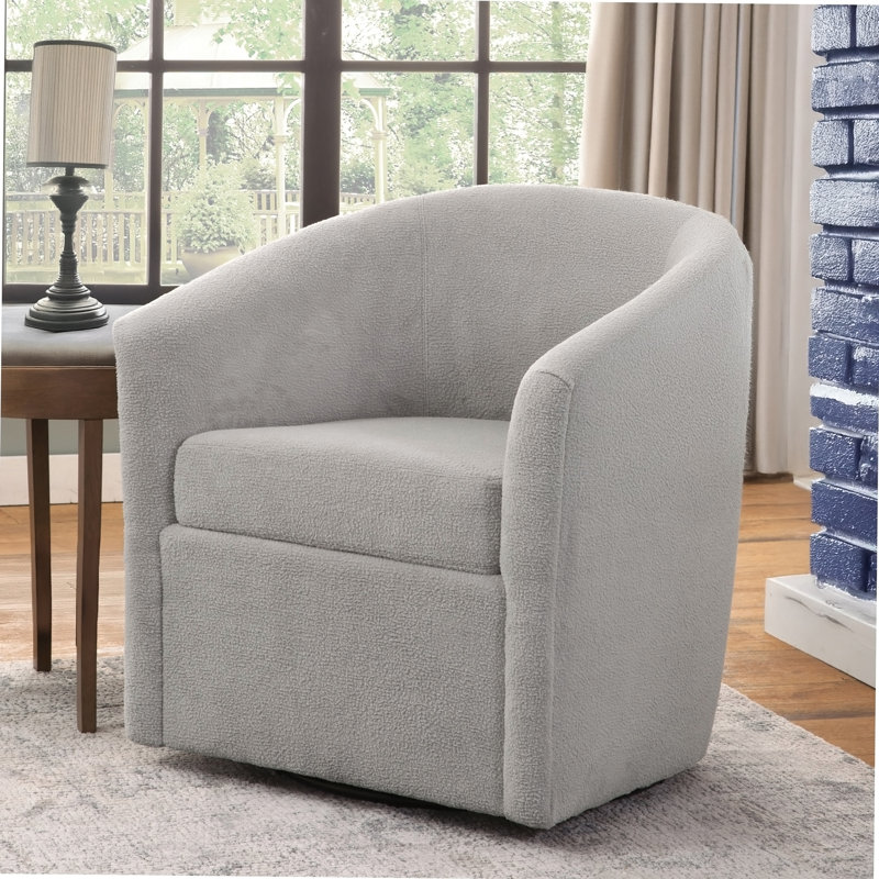 Chaise d'appoint pivotante en tonneau Oaklynn, Gris