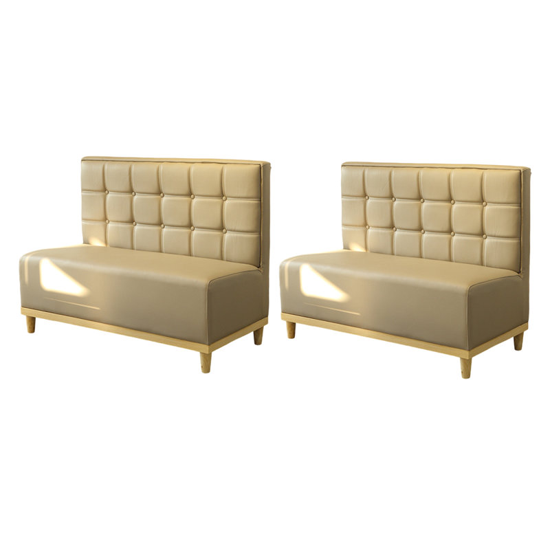 Banc rembourré en similicuir, Brun clair