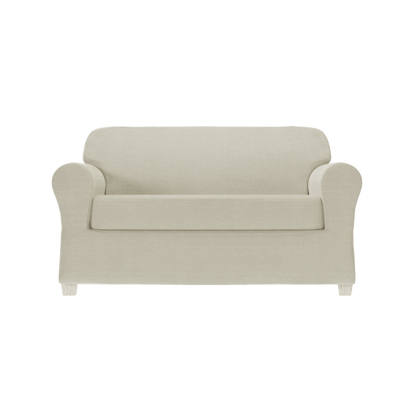 Housse extensible pour canapé à coussins carrés / rectangulaires, Ivoire, H 34 po x l 73 po x P 38 po
