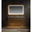 Meuble-lavabo double 60 po, comptoir en pierre reconstituée, lumière DEL, bois massif