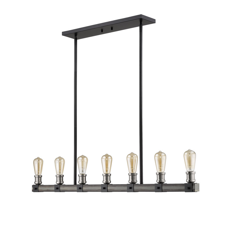 Charles 7 - Light Kitchen Island Pendant, Ashen Barnboard