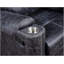 Fauteuil inclinable manuel en microfibre gris Hirah avec fonction porte-gobelet
