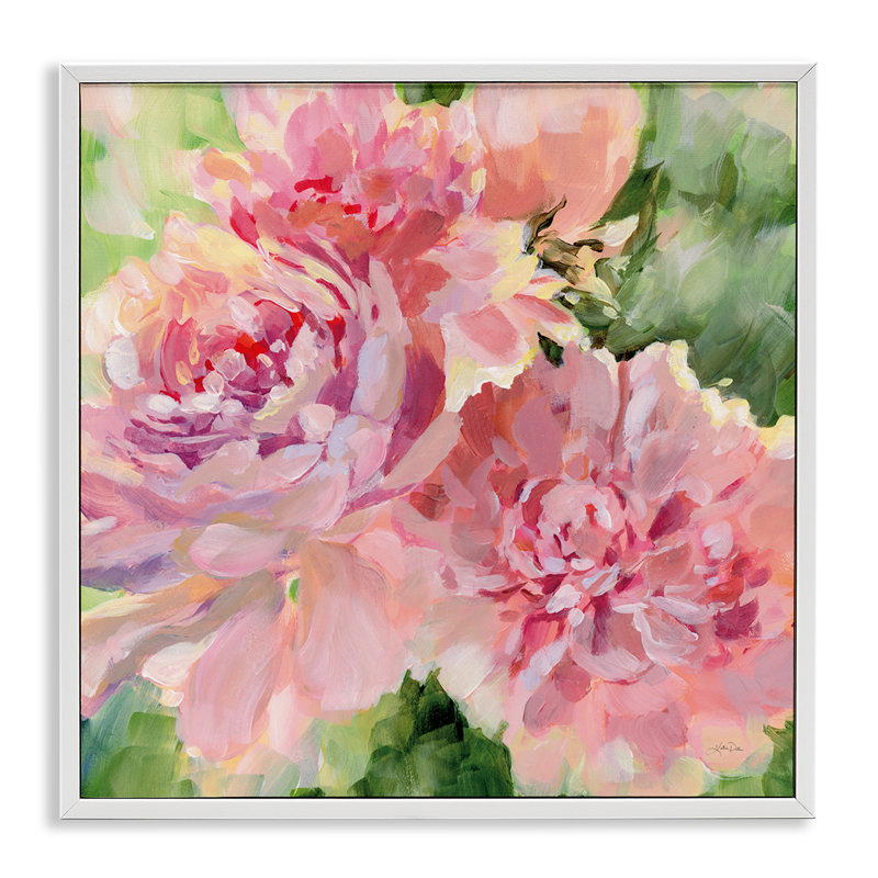  Art de giclée de pétales de pivoine évasée par Katrina Pete, H 17 po x l 17 po, Giclée encadrée blanc bord de mer
