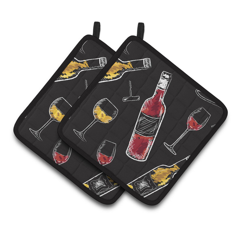 Caroline's Treasures Polyester Potholder Set, Black