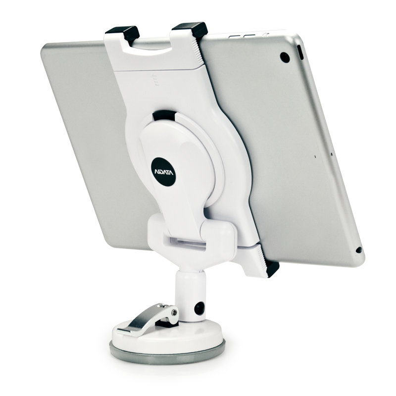 White Adjustable Tablet Suction Stand with 360 Rotation