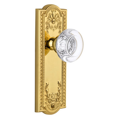 Grandeur Parthenon Plate Double Dummy with Bordeaux Crystal Door Knob