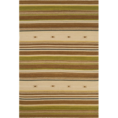 Tapis brun en laine City noué à la main