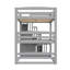 Lit superposé triple pleine grandeur pour enfants avec escalier de rangement, conception de lits séparés, lit mezzanine en bois peu encombrant, gris-1662875017