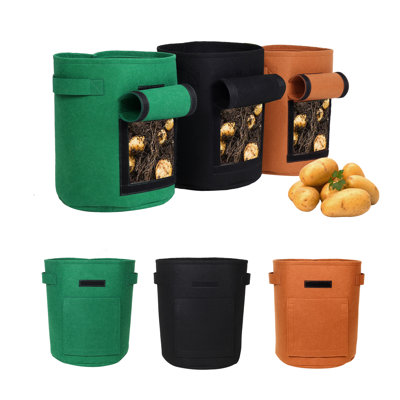 Tavorris 7 Gallon with mix Black, Ginger, Green Grow Bags with Window