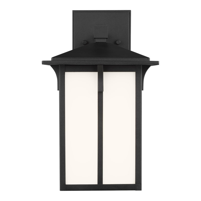 Tomek Small One Light Outdoor Wall Lantern from Generation Lighting , Black, No, 10.63" H x 6.75" W x 6.75" D