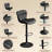 Mid-Century Modern Faux leather Low Back Swivel Adjustable Height Bar Stool Upholstered Counter Stool with Metal Frame-153978501-134297077