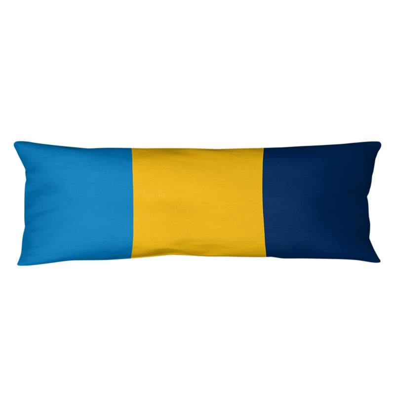 Oreiller pour le corps à rayures en polyester / polyester, Football Addington, Bleu / Jaune / Bleu foncé