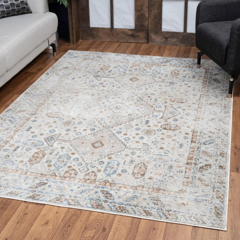 Tapis ivoire Noble, Rectangle 5 pi 3 po x 7 pi 3 po