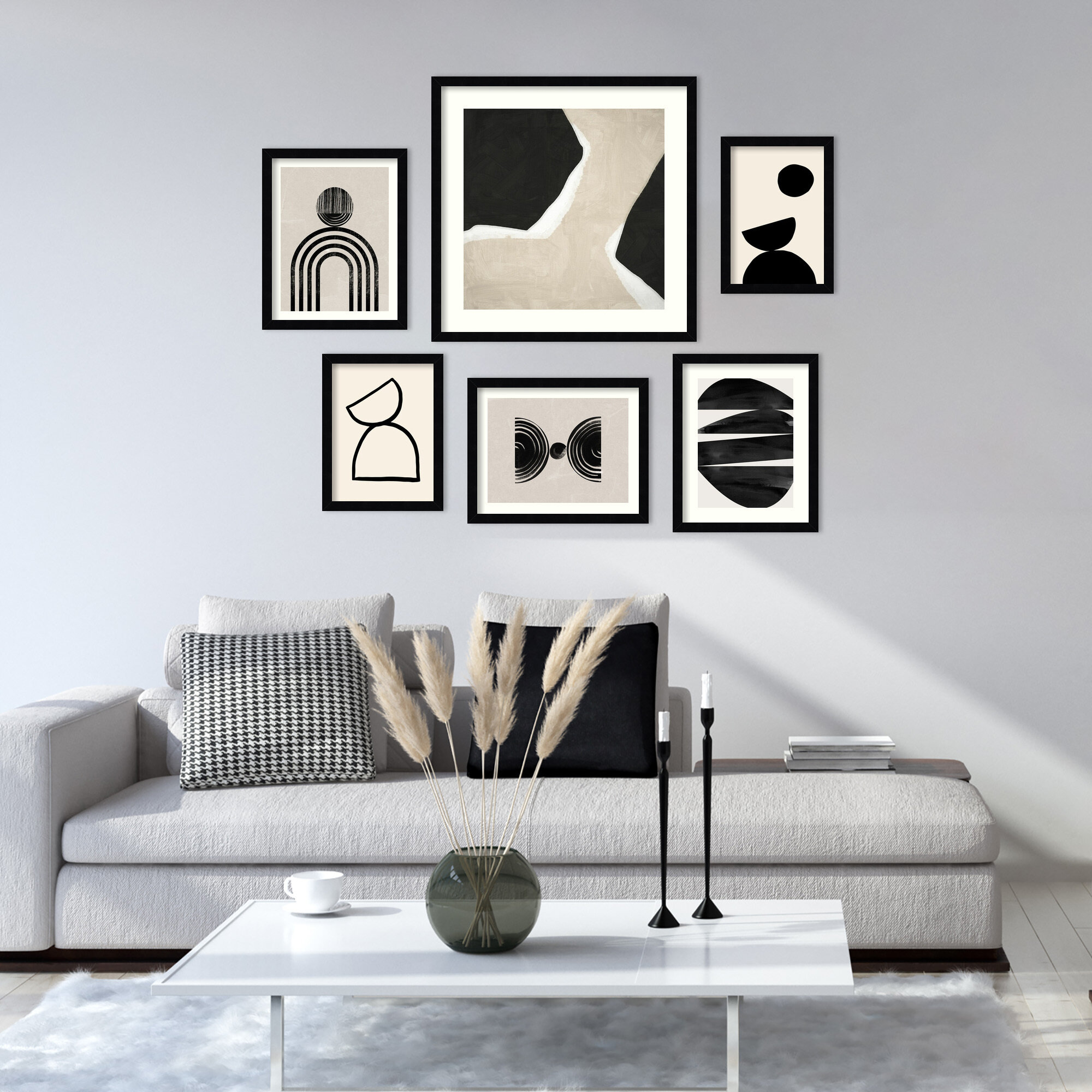 AllModern Neutral Shapes- set of 6by 1x Studio, Urban Road Framed Wall ...