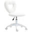Chaise de bureau avec dossier blanc en forme de cœur, roulettes pivotantes, hauteur réglable, revêtement en polaire, mousse haute densité, hauteur du siège 44 x 54 cm et largeur 46 cm