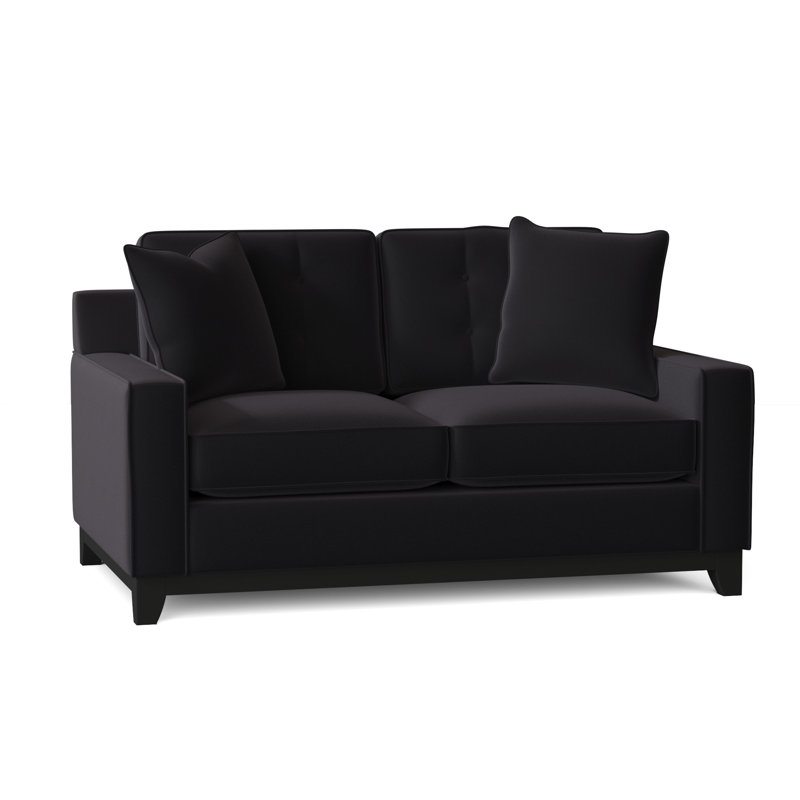 Carollton Upholstered 62'' Loveseat, Bella Ink Performance Velvet