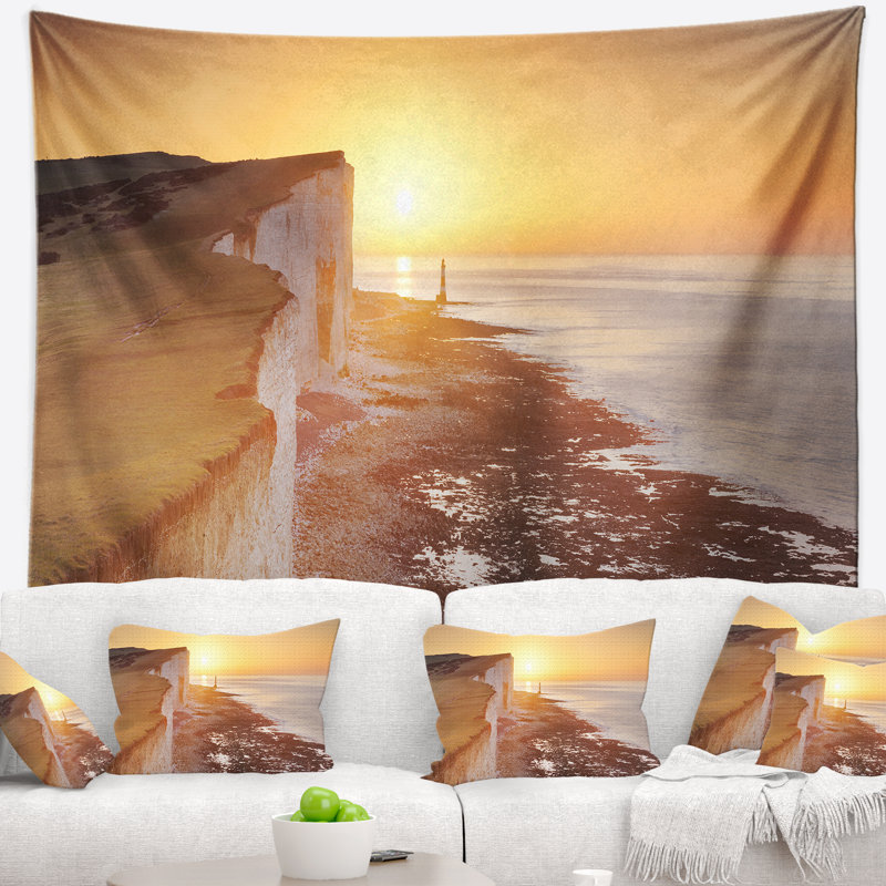 Tapisserie «Seashore Sunrise» sur la côte sud de l'Angleterre, H 50 po x l 60 po