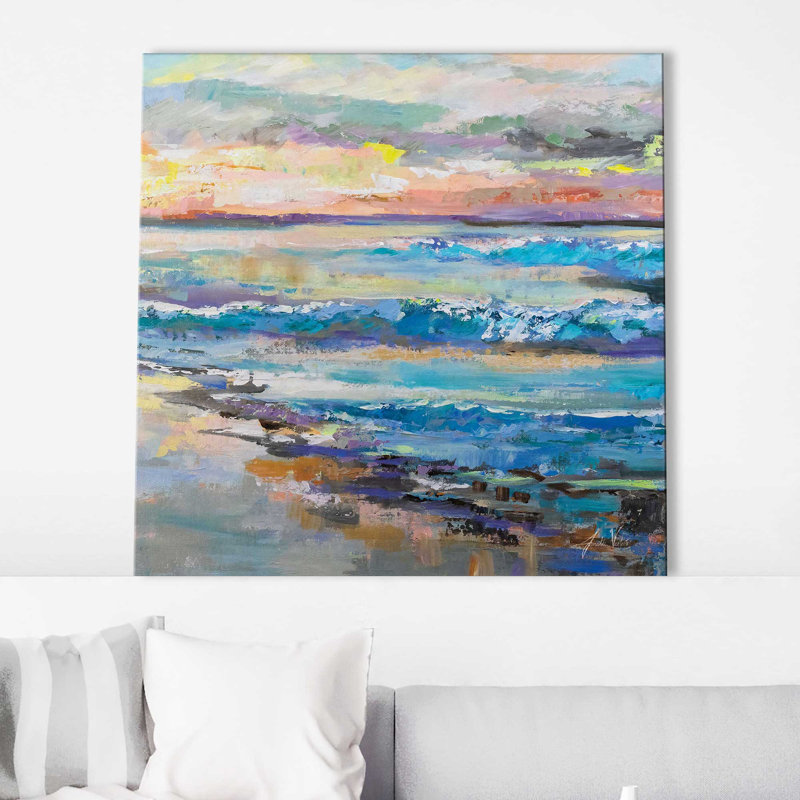 Jet de mer II - Peinture, L 18 po x H 18 po, Toile tendue