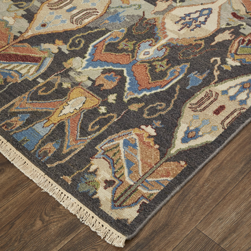 Leylan Wool Ikat Area Rug, Rectangle 7'9" x 9'9"