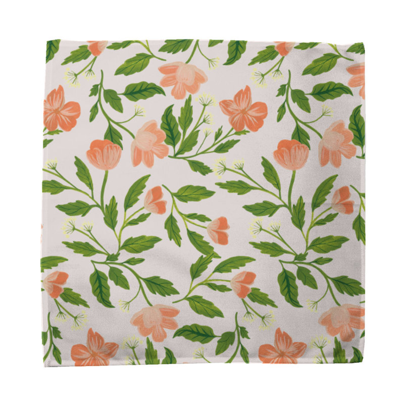 Cacia 100% Cotton Floral Square Napkin