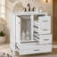 Ensemble de meuble-lavabo moderne avec lavabo 30 po, meuble-lavabo moderne avec porte à fermeture douce et 3 tiroirs, structure en bois massif