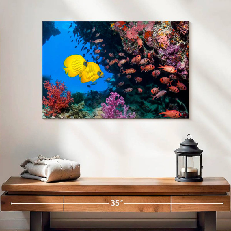 Aletra vibrant mer rouge sous l'eau, H 16 po x l 24 po
