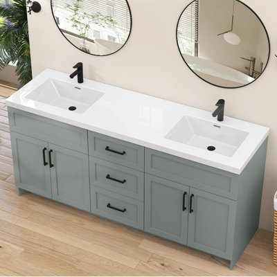 72 po X P 22 po D Comptoir de meuble-lavabo de salle de bain en marbre