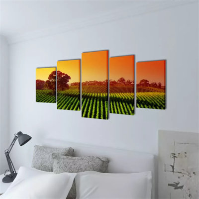 Fields - 5 Piece Wrapped Canvas Print