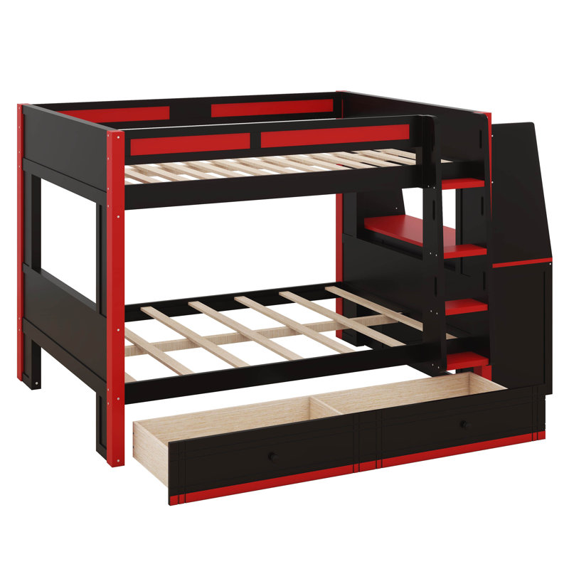 Lit superposé multifonctionnel avec éclairage à DEL, bureau et bibliothèques, tiroirs, lit superposé en bois peu encombrant pour enfants et adolescents
