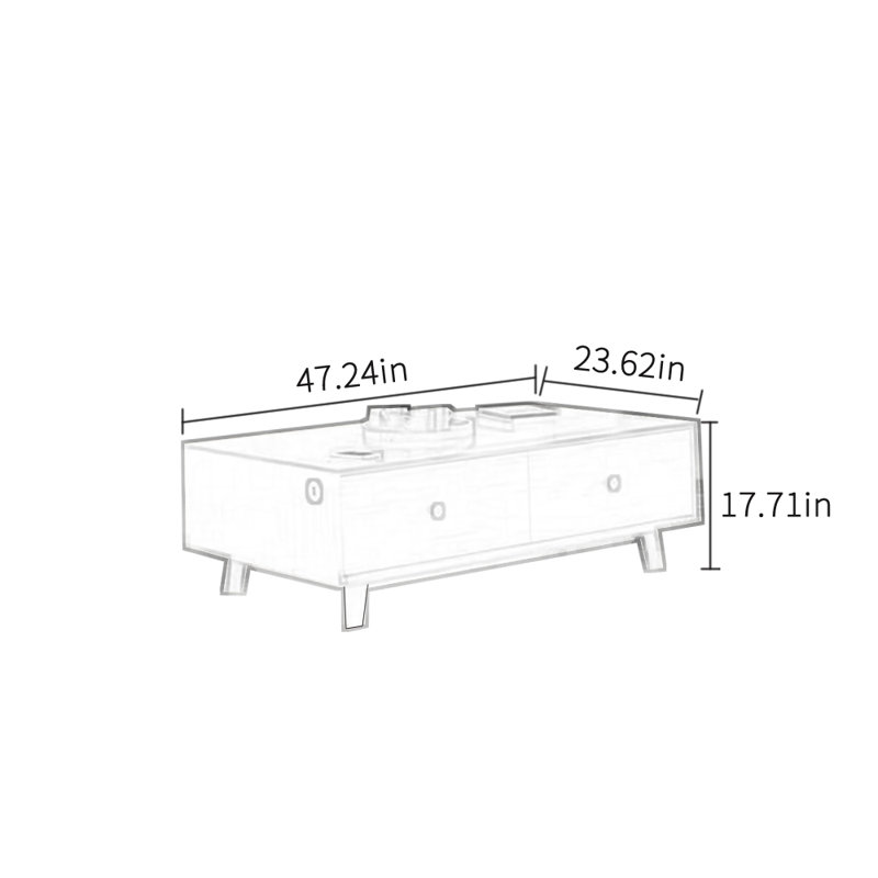 Simple design sense solid wood coffee table, White