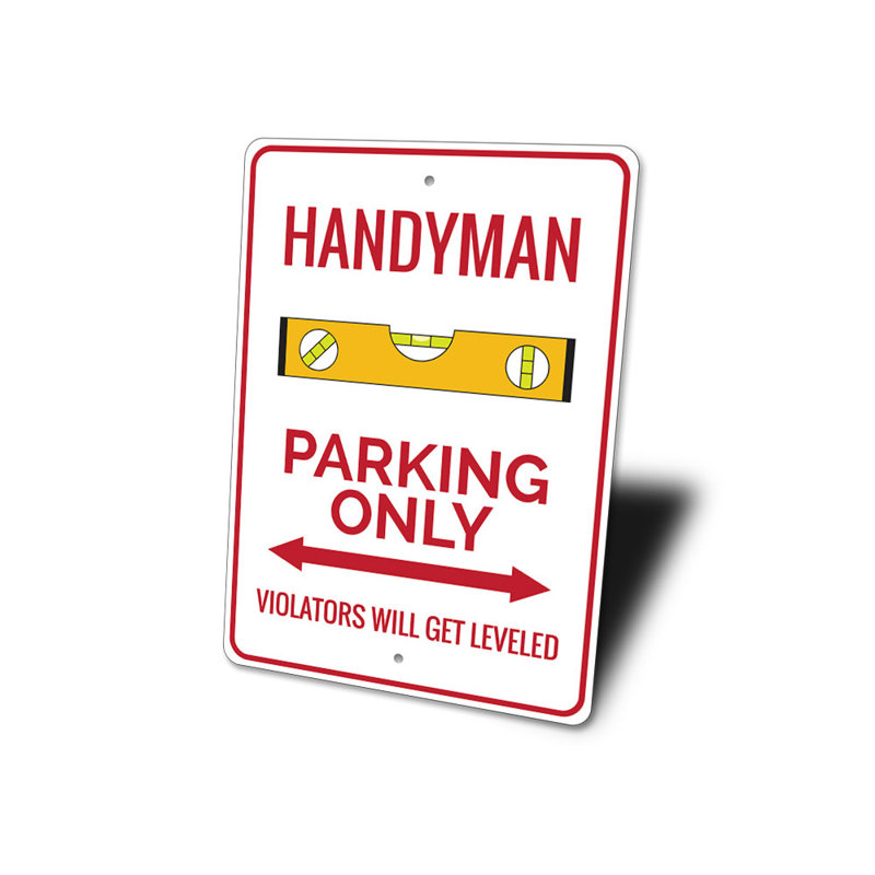 Enseigne en aluminium Handyman, H 12 po x l 18 po x P 0,06 po