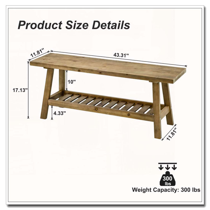 Banc en bois 43 po