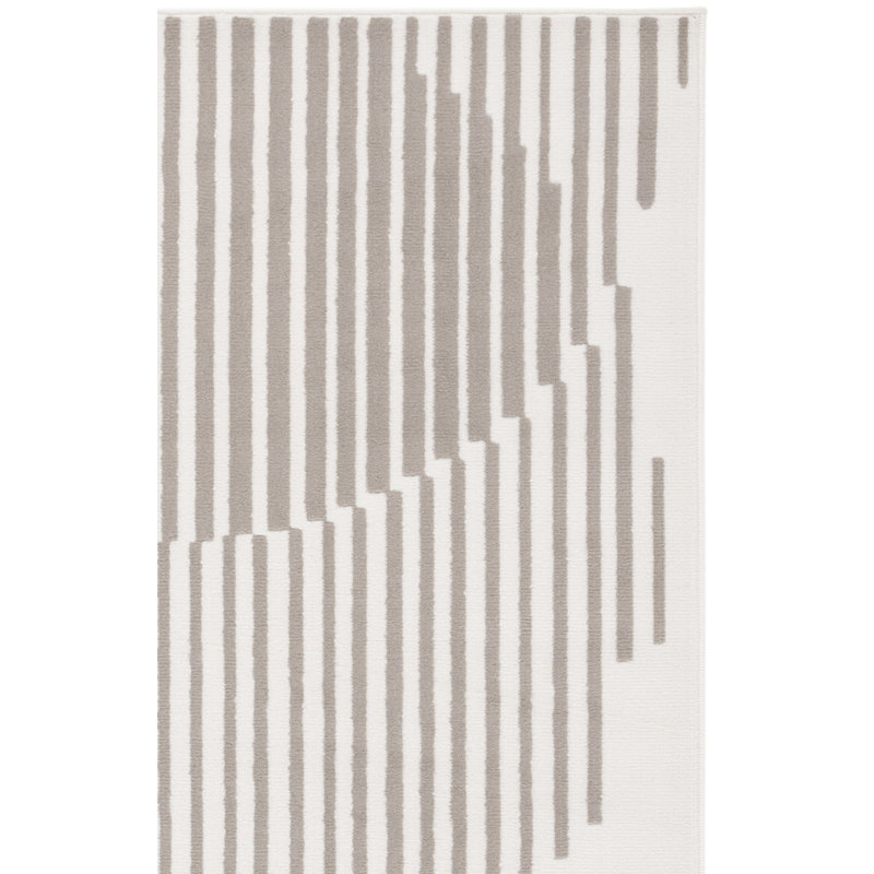 Tapis gris en polypropylène tissé à la machine Ilomae, Rectangle 9 pi x 12 pi