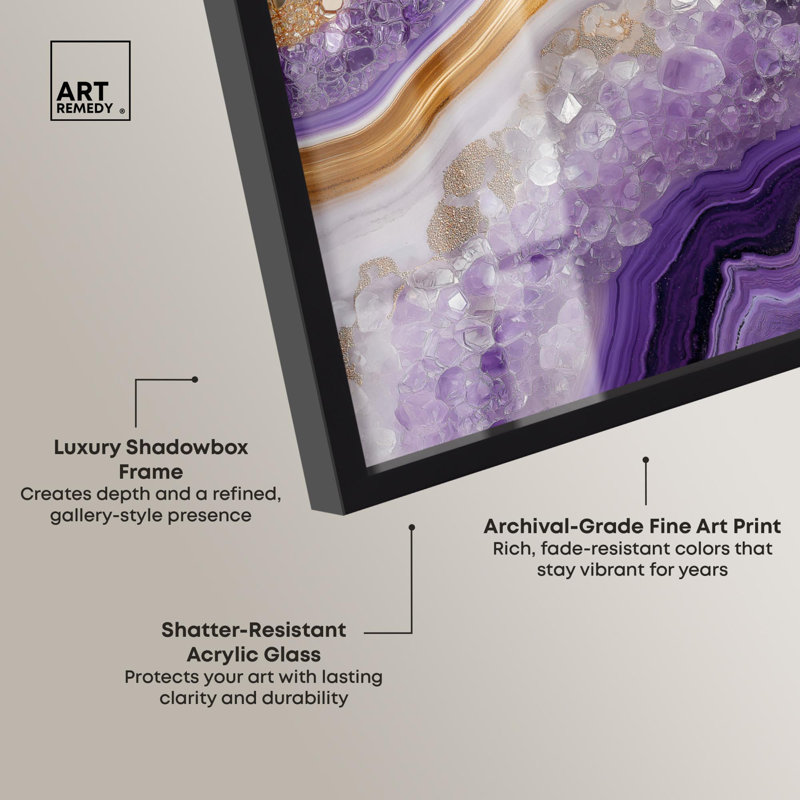 «Gemstone Labyrinth II Shadowbox Print» par Art Remedy, Noir, H 21 po x l 17 po