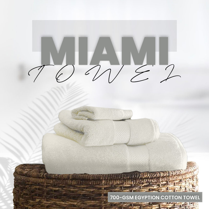 Miami 2 Piece Bath Sheet Same-Size Bale, Cream, Bath Sheet - 2 Pack