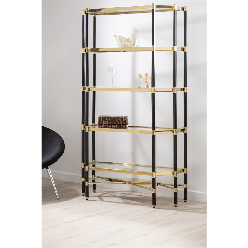 Briaroaks 107cm W Metal Shelving Unit, Gold
