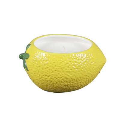 6.38in Ceramic Lemon Candle (16.5oz) - Lemon