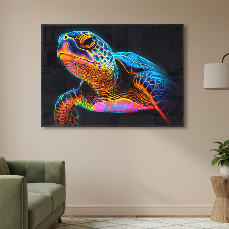 Single Picture Frame LED Illuminated Wall Art Wall Art on Glass / Aluminium, 50 cm H x 60 cm W