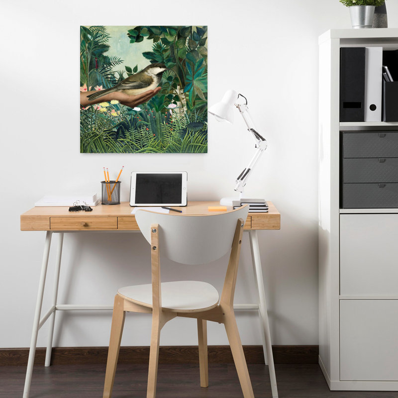 «Henri's Bird», art mural abstrait surréel, H 18 po x l 18 po