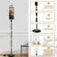  Lampe sur pied de 68,5 po à arrangement floral élégant avec fleurs blanches et roses, ampoule éthéré à intensité variable en métal avec abat-jour en lin, ampoule DEL incluse