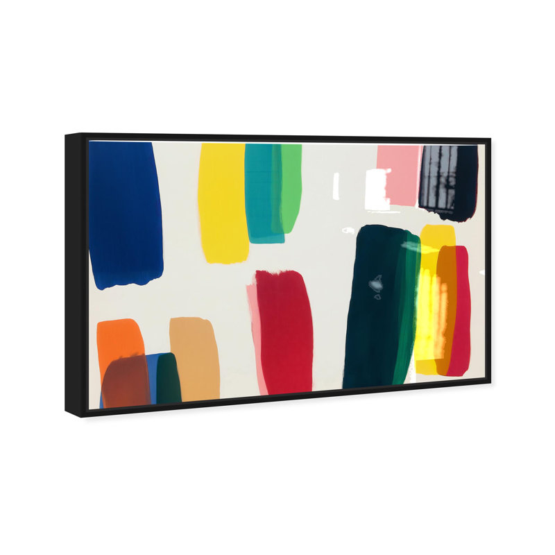 Oliver Gal CaliSunset III Abstract - Hand-Applied Glass Coat Framed Canvas Art, Black, 24" H x 16" W