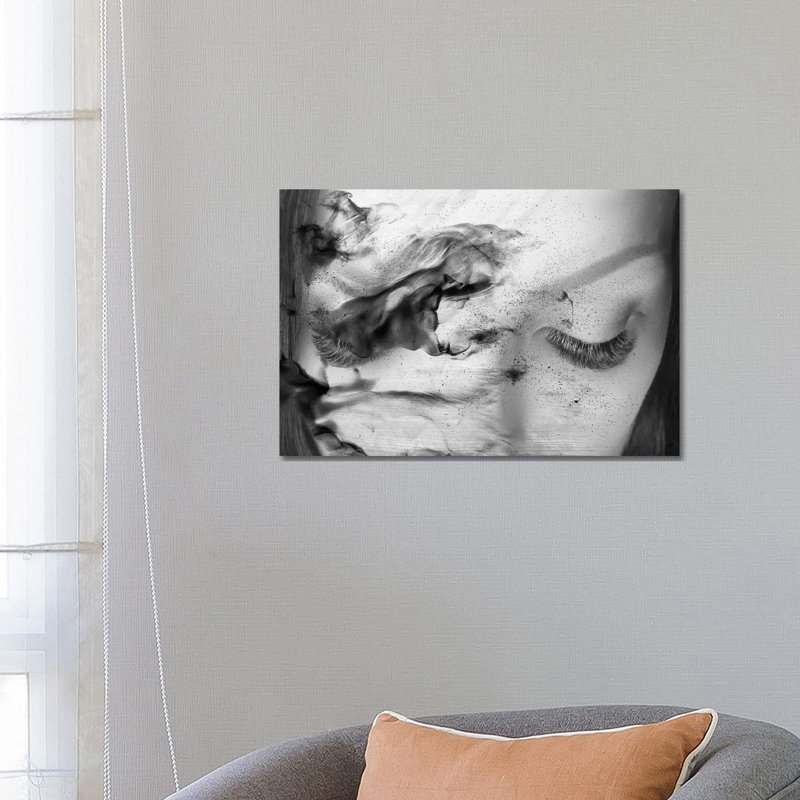 White Smoke Art Textured BackgroundEyelashes by Tatiana Amrein - Wrapped Canvas Painting, 66.04 cm H x 45.72 cm W